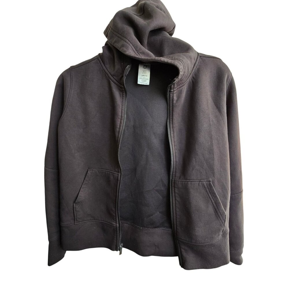 Black Full-Zip Hooded Sweatshirt Everyday Tech Jacket Youth L JJ4210